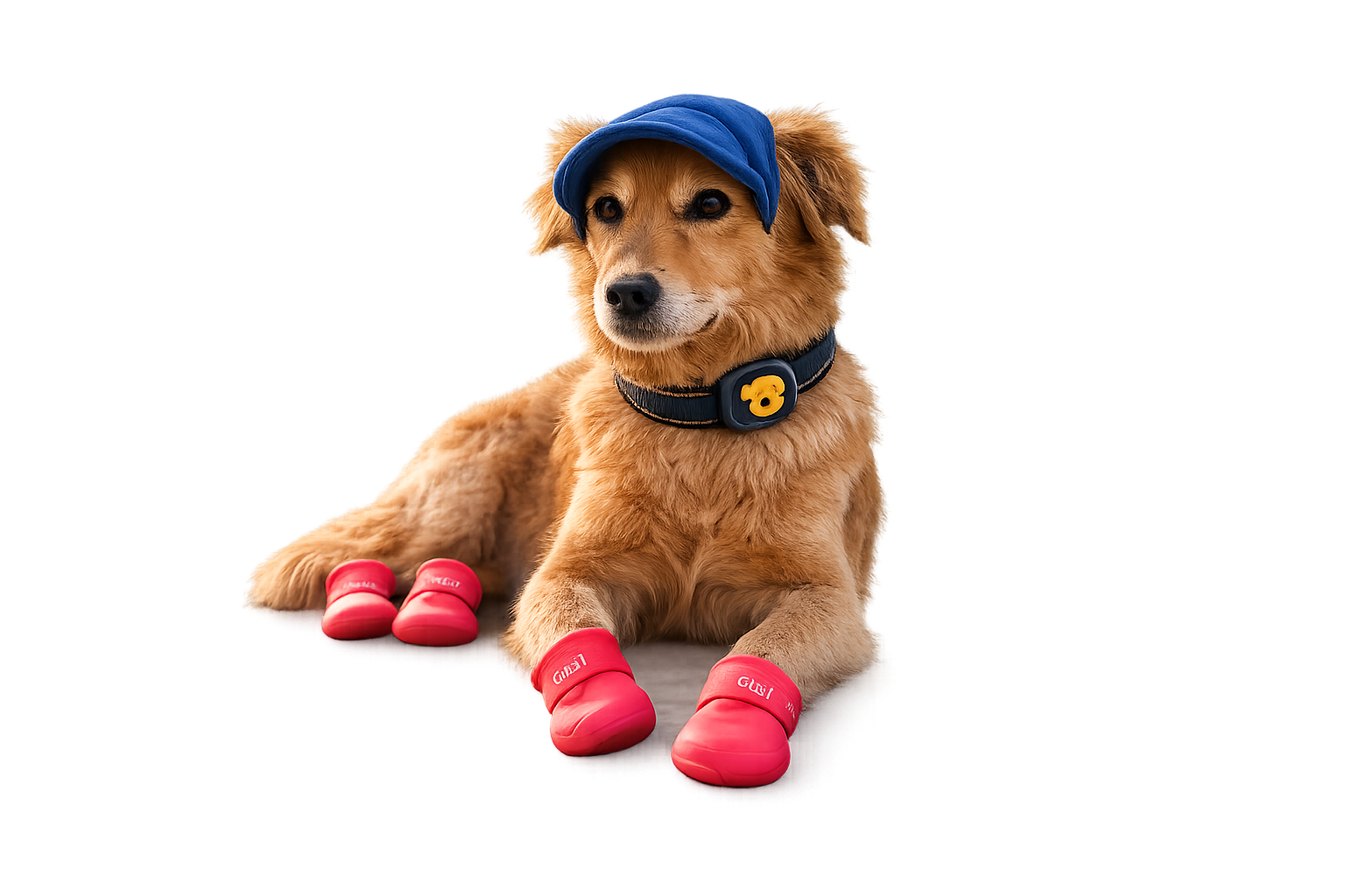 Dog wearing Firuapp collar