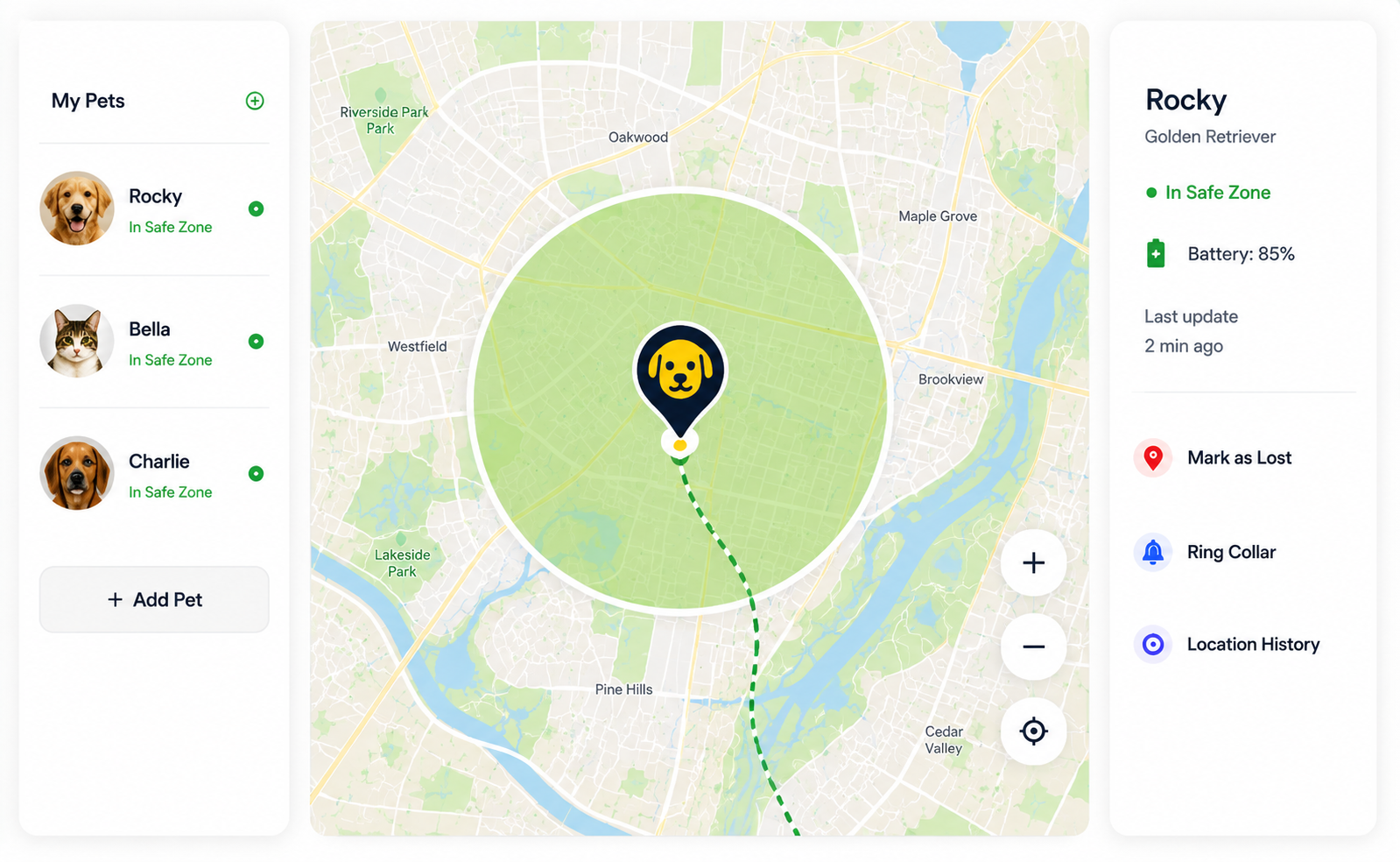 Firuapp owner dashboard map